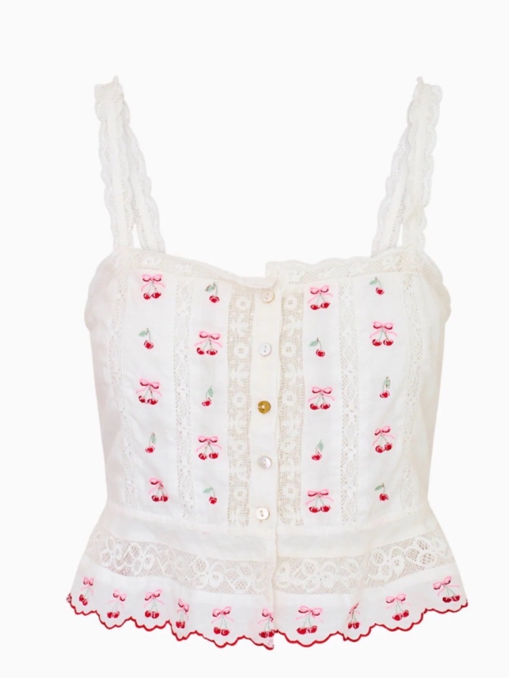 LoveShackFancy Vietta Top, Optic White - Picture 12 of 12